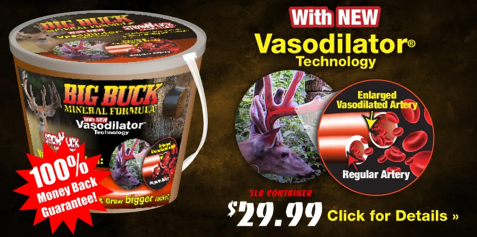 Big Buck 5 pound container of mineral formula to grow bigger racks