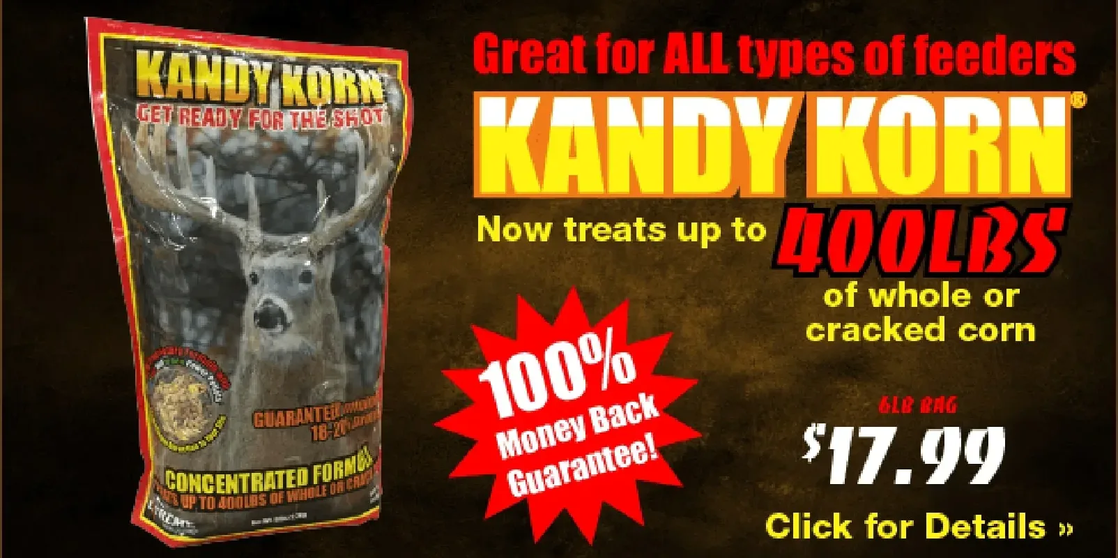 Kandy Korn product concentrated formula can be mixed with up to 400 pounds of corn