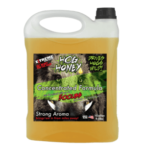 Bottle of Hog Honey product - drives hogs wild, concentrated formula